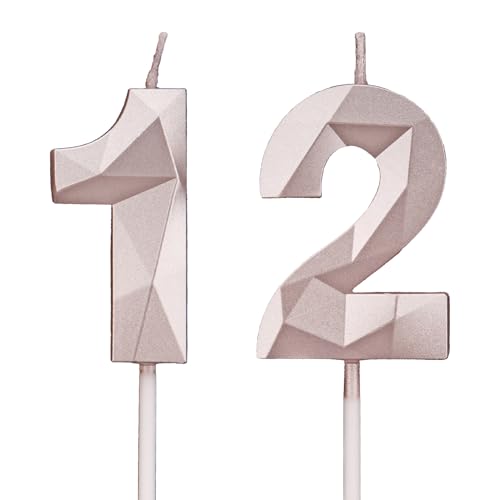 Geburtstagskerzen Zahlen 12,3D Roségold Kerzen Geburtstag für Kuchen geburtstagsdeko, Geburtstag Kerzen Zahlen, Geburtstagskerzen Kinder für Partys, Hochzeiten, Firmenfeiern, Jubiläen Geburtstagskerzen Zahlen 12,3D Roségold Kerzen Geburtstag für Kuchen geburtstagsdeko, Geburtstag Kerzen Zahlen, Geburtstagskerzen Kinder für Partys, Hochzeiten, Firmenfeiern, Jubiläen von DTXLX