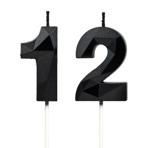 Geburtstagskerzen Zahlen 12,3D Schwarz Kerzen Geburtstag für Kuchen geburtstagsdeko, Geburtstag Kerzen Zahlen, Geburtstagskerzen Kinder für Partys, Hochzeiten, Firmenfeiern, Jubiläen Geburtstagskerzen Zahlen 12,3D Schwarz Kerzen Geburtstag für Kuchen geburtstagsdeko, Geburtstag Kerzen Zahlen, Geburtstagskerzen Kinder für Partys, Hochzeiten, Firmenfeiern, Jubiläen von DTXLX