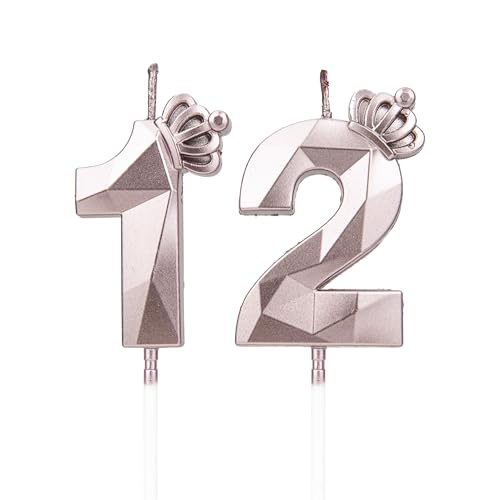 Geburtstagskerzen Zahlen 12 mit Krone,3D Kerzen Geburtstag für Kuchen geburtstagsdeko, Geburtstag Kerzen Zahlen, Geburtstagskerzen Kinder für Partys, Hochzeiten, Firmenfeiern, Jubiläen (Rosegold, #12) Geburtstagskerzen Zahlen 12 mit Krone,3D Kerzen Geburtstag für Kuchen geburtstagsdeko, Geburtstag Kerzen Zahlen, Geburtstagskerzen Kinder für Partys, Hochzeiten, Firmenfeiern, Jubiläen (Rosegold, #12) von DTXLX