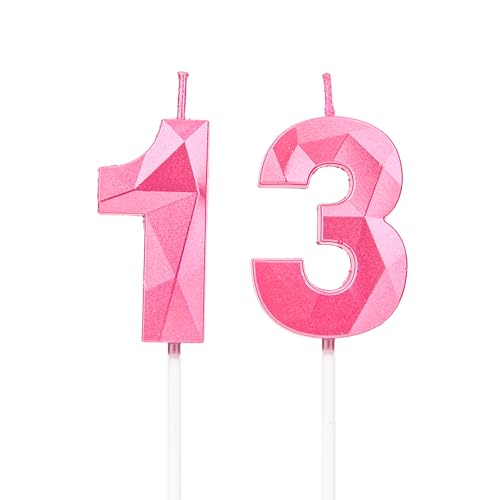 Geburtstagskerzen Zahlen 13,3D Rosa Kerzen Geburtstag für Kuchen geburtstagsdeko, Geburtstag Kerzen Zahlen, Geburtstagskerzen Kinder für Partys, Hochzeiten, Firmenfeiern, Jubiläen Geburtstagskerzen Zahlen 13,3D Rosa Kerzen Geburtstag für Kuchen geburtstagsdeko, Geburtstag Kerzen Zahlen, Geburtstagskerzen Kinder für Partys, Hochzeiten, Firmenfeiern, Jubiläen von DTXLX
