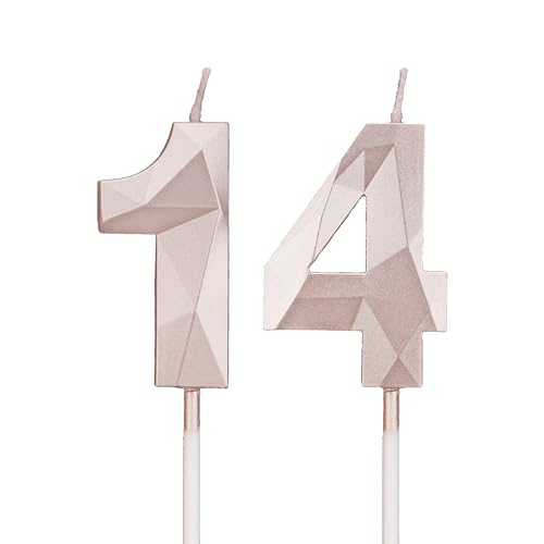 Geburtstagskerzen Zahlen 14,3D Roségold Kerzen Geburtstag für Kuchen geburtstagsdeko, Geburtstag Kerzen Zahlen, Geburtstagskerzen Kinder für Partys, Hochzeiten, Firmenfeiern, Jubiläen Geburtstagskerzen Zahlen 14,3D Roségold Kerzen Geburtstag für Kuchen geburtstagsdeko, Geburtstag Kerzen Zahlen, Geburtstagskerzen Kinder für Partys, Hochzeiten, Firmenfeiern, Jubiläen von DTXLX