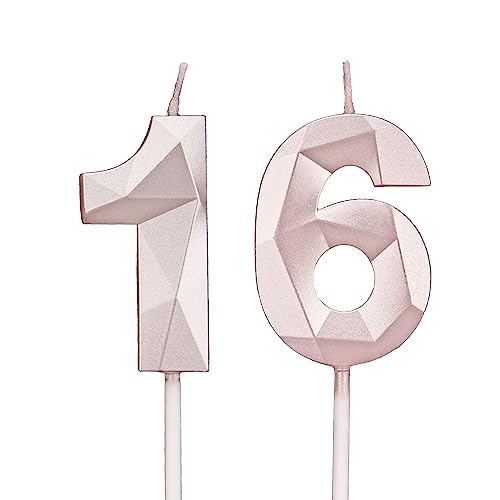 Geburtstagskerzen Zahlen 16,3D Roségold Kerzen Geburtstag für Kuchen geburtstagsdeko, Geburtstag Kerzen Zahlen, Geburtstagskerzen Kinder für Partys, Hochzeiten, Firmenfeiern, Jubiläen Geburtstagskerzen Zahlen 16,3D Roségold Kerzen Geburtstag für Kuchen geburtstagsdeko, Geburtstag Kerzen Zahlen, Geburtstagskerzen Kinder für Partys, Hochzeiten, Firmenfeiern, Jubiläen von DTXLX