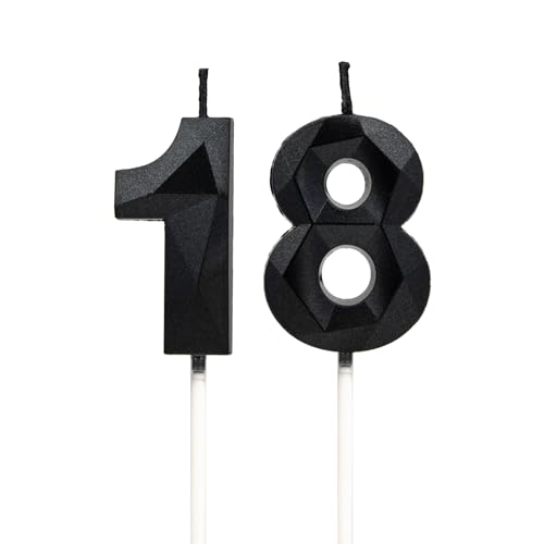 Geburtstagskerzen Zahlen 18,3D Schwarz Kerzen Geburtstag für Kuchen geburtstagsdeko, Geburtstag Kerzen Zahlen, Geburtstagskerzen Kinder für Partys, Hochzeiten, Firmenfeiern, Jubiläen Geburtstagskerzen Zahlen 18,3D Schwarz Kerzen Geburtstag für Kuchen geburtstagsdeko, Geburtstag Kerzen Zahlen, Geburtstagskerzen Kinder für Partys, Hochzeiten, Firmenfeiern, Jubiläen von DTXLX