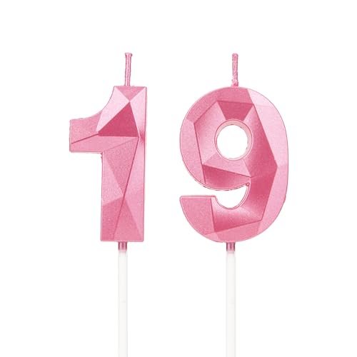 Geburtstagskerzen Zahlen 19,3D Rosa Kerzen Geburtstag für Kuchen geburtstagsdeko, Geburtstag Kerzen Zahlen, Geburtstagskerzen Kinder für Partys, Hochzeiten, Firmenfeiern, Jubiläen Geburtstagskerzen Zahlen 19,3D Rosa Kerzen Geburtstag für Kuchen geburtstagsdeko, Geburtstag Kerzen Zahlen, Geburtstagskerzen Kinder für Partys, Hochzeiten, Firmenfeiern, Jubiläen von DTXLX