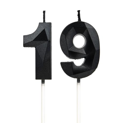 Geburtstagskerzen Zahlen 19,3D Schwarz Kerzen Geburtstag für Kuchen geburtstagsdeko, Geburtstag Kerzen Zahlen, Geburtstagskerzen Kinder für Partys, Hochzeiten, Firmenfeiern, Jubiläen Geburtstagskerzen Zahlen 19,3D Schwarz Kerzen Geburtstag für Kuchen geburtstagsdeko, Geburtstag Kerzen Zahlen, Geburtstagskerzen Kinder für Partys, Hochzeiten, Firmenfeiern, Jubiläen von DTXLX