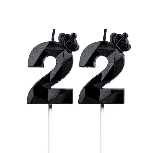 Geburtstagskerzen Zahlen 22 mit Krone,3D Kerzen Geburtstag für Kuchen geburtstagsdeko, Geburtstag Kerzen Zahlen, Geburtstagskerzen Kinder für Partys, Hochzeiten, Firmenfeiern, Jubiläen (Schwarz, #22) Geburtstagskerzen Zahlen 22 mit Krone,3D Kerzen Geburtstag für Kuchen geburtstagsdeko, Geburtstag Kerzen Zahlen, Geburtstagskerzen Kinder für Partys, Hochzeiten, Firmenfeiern, Jubiläen (Schwarz, #22) von DTXLX