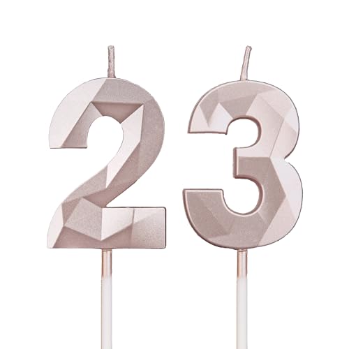 Geburtstagskerzen Zahlen 23,3D Roségold Kerzen Geburtstag für Kuchen geburtstagsdeko, Geburtstag Kerzen Zahlen, Geburtstagskerzen Kinder für Partys, Hochzeiten, Firmenfeiern, Jubiläen Geburtstagskerzen Zahlen 23,3D Roségold Kerzen Geburtstag für Kuchen geburtstagsdeko, Geburtstag Kerzen Zahlen, Geburtstagskerzen Kinder für Partys, Hochzeiten, Firmenfeiern, Jubiläen von DTXLX