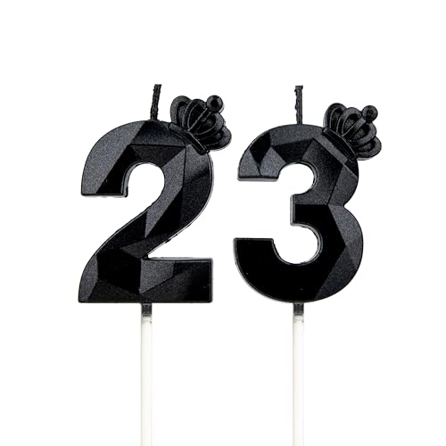 Geburtstagskerzen Zahlen 23 mit Krone,3D Kerzen Geburtstag für Kuchen geburtstagsdeko, Geburtstag Kerzen Zahlen, Geburtstagskerzen Kinder für Partys, Hochzeiten, Firmenfeiern, Jubiläen (Schwarz, #23) Geburtstagskerzen Zahlen 23 mit Krone,3D Kerzen Geburtstag für Kuchen geburtstagsdeko, Geburtstag Kerzen Zahlen, Geburtstagskerzen Kinder für Partys, Hochzeiten, Firmenfeiern, Jubiläen (Schwarz, #23) von DTXLX
