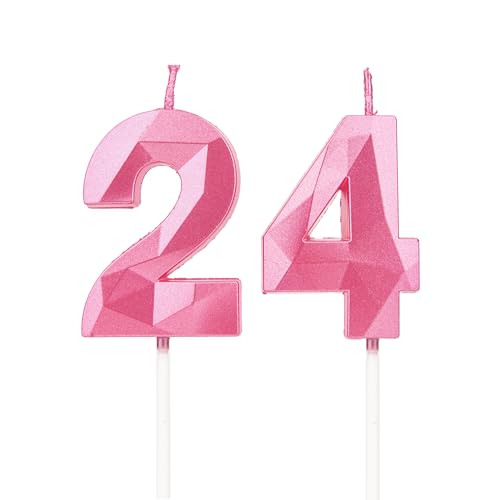 Geburtstagskerzen Zahlen 24,3D Rosa Kerzen Geburtstag für Kuchen geburtstagsdeko, Geburtstag Kerzen Zahlen, Geburtstagskerzen Kinder für Partys, Hochzeiten, Firmenfeiern, Jubiläen Geburtstagskerzen Zahlen 24,3D Rosa Kerzen Geburtstag für Kuchen geburtstagsdeko, Geburtstag Kerzen Zahlen, Geburtstagskerzen Kinder für Partys, Hochzeiten, Firmenfeiern, Jubiläen von DTXLX