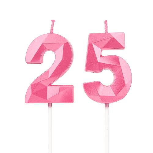 Geburtstagskerzen Zahlen 25,3D Rosa Kerzen Geburtstag für Kuchen geburtstagsdeko, Geburtstag Kerzen Zahlen, Geburtstagskerzen Kinder für Partys, Hochzeiten, Firmenfeiern, Jubiläen Geburtstagskerzen Zahlen 25,3D Rosa Kerzen Geburtstag für Kuchen geburtstagsdeko, Geburtstag Kerzen Zahlen, Geburtstagskerzen Kinder für Partys, Hochzeiten, Firmenfeiern, Jubiläen von DTXLX