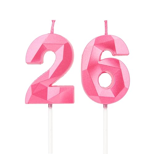 Geburtstagskerzen Zahlen 26,3D Rosa Kerzen Geburtstag für Kuchen geburtstagsdeko, Geburtstag Kerzen Zahlen, Geburtstagskerzen Kinder für Partys, Hochzeiten, Firmenfeiern, Jubiläen Geburtstagskerzen Zahlen 26,3D Rosa Kerzen Geburtstag für Kuchen geburtstagsdeko, Geburtstag Kerzen Zahlen, Geburtstagskerzen Kinder für Partys, Hochzeiten, Firmenfeiern, Jubiläen von DTXLX
