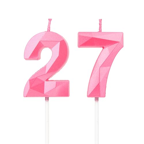 Geburtstagskerzen Zahlen 27,3D Rosa Kerzen Geburtstag für Kuchen geburtstagsdeko, Geburtstag Kerzen Zahlen, Geburtstagskerzen Kinder für Partys, Hochzeiten, Firmenfeiern, Jubiläen Geburtstagskerzen Zahlen 27,3D Rosa Kerzen Geburtstag für Kuchen geburtstagsdeko, Geburtstag Kerzen Zahlen, Geburtstagskerzen Kinder für Partys, Hochzeiten, Firmenfeiern, Jubiläen von DTXLX