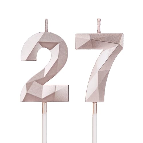 Geburtstagskerzen Zahlen 27,3D Roségold Kerzen Geburtstag für Kuchen geburtstagsdeko, Geburtstag Kerzen Zahlen, Geburtstagskerzen Kinder für Partys, Hochzeiten, Firmenfeiern, Jubiläen Geburtstagskerzen Zahlen 27,3D Roségold Kerzen Geburtstag für Kuchen geburtstagsdeko, Geburtstag Kerzen Zahlen, Geburtstagskerzen Kinder für Partys, Hochzeiten, Firmenfeiern, Jubiläen von DTXLX