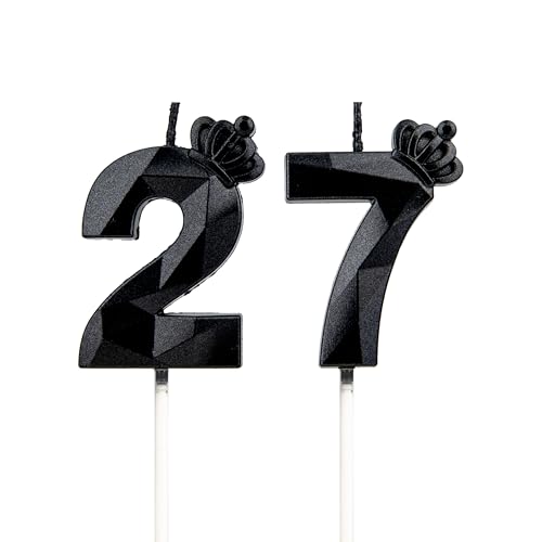 Geburtstagskerzen Zahlen 27 mit Krone,3D Kerzen Geburtstag für Kuchen geburtstagsdeko, Geburtstag Kerzen Zahlen, Geburtstagskerzen Kinder für Partys, Hochzeiten, Firmenfeiern, Jubiläen (Schwarz, #27) Geburtstagskerzen Zahlen 27 mit Krone,3D Kerzen Geburtstag für Kuchen geburtstagsdeko, Geburtstag Kerzen Zahlen, Geburtstagskerzen Kinder für Partys, Hochzeiten, Firmenfeiern, Jubiläen (Schwarz, #27) von DTXLX