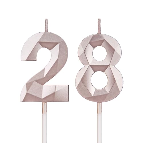 Geburtstagskerzen Zahlen 28,3D Roségold Kerzen Geburtstag für Kuchen geburtstagsdeko, Geburtstag Kerzen Zahlen, Geburtstagskerzen Kinder für Partys, Hochzeiten, Firmenfeiern, Jubiläen Geburtstagskerzen Zahlen 28,3D Roségold Kerzen Geburtstag für Kuchen geburtstagsdeko, Geburtstag Kerzen Zahlen, Geburtstagskerzen Kinder für Partys, Hochzeiten, Firmenfeiern, Jubiläen von DTXLX