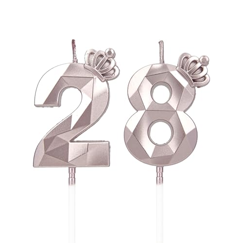 Geburtstagskerzen Zahlen 28 mit Krone,3D Kerzen Geburtstag für Kuchen geburtstagsdeko, Geburtstag Kerzen Zahlen, Geburtstagskerzen Kinder für Partys, Hochzeiten, Firmenfeiern, Jubiläen (Rosegold, #28) Geburtstagskerzen Zahlen 28 mit Krone,3D Kerzen Geburtstag für Kuchen geburtstagsdeko, Geburtstag Kerzen Zahlen, Geburtstagskerzen Kinder für Partys, Hochzeiten, Firmenfeiern, Jubiläen (Rosegold, #28) von DTXLX