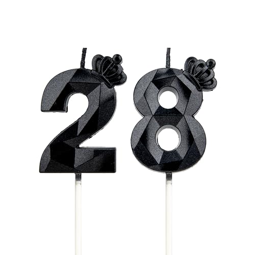 Geburtstagskerzen Zahlen 28 mit Krone,3D Kerzen Geburtstag für Kuchen geburtstagsdeko, Geburtstag Kerzen Zahlen, Geburtstagskerzen Kinder für Partys, Hochzeiten, Firmenfeiern, Jubiläen (Schwarz, #28) Geburtstagskerzen Zahlen 28 mit Krone,3D Kerzen Geburtstag für Kuchen geburtstagsdeko, Geburtstag Kerzen Zahlen, Geburtstagskerzen Kinder für Partys, Hochzeiten, Firmenfeiern, Jubiläen (Schwarz, #28) von DTXLX