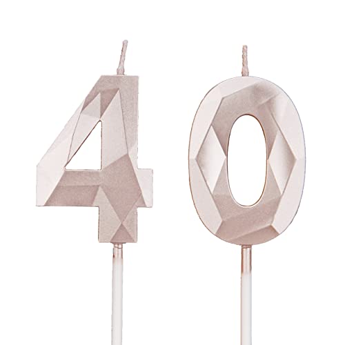 Geburtstagskerzen Zahlen 40,3D Roségold Kerzen Geburtstag für Kuchen geburtstagsdeko, Geburtstag Kerzen Zahlen, Geburtstagskerzen Kinder für Partys, Hochzeiten, Firmenfeiern, Jubiläen Geburtstagskerzen Zahlen 40,3D Roségold Kerzen Geburtstag für Kuchen geburtstagsdeko, Geburtstag Kerzen Zahlen, Geburtstagskerzen Kinder für Partys, Hochzeiten, Firmenfeiern, Jubiläen von DTXLX