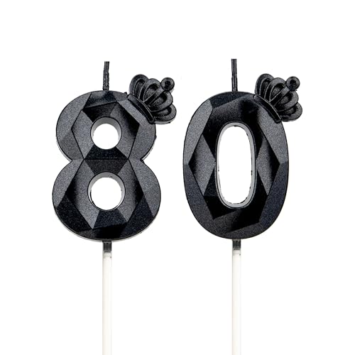 Geburtstagskerzen Zahlen mit Krone,Kerzen Geburtstag für Kuchen geburtstagsdeko, Geburtstag Kerzen Zahlen, Geburtstagskerzen Kinder für Partys, Hochzeiten, Firmenfeiern, Jubiläen (Schwarz, Nummer 80) Geburtstagskerzen Zahlen mit Krone,Kerzen Geburtstag für Kuchen geburtstagsdeko, Geburtstag Kerzen Zahlen, Geburtstagskerzen Kinder für Partys, Hochzeiten, Firmenfeiern, Jubiläen (Schwarz, Nummer 80) von DTXLX