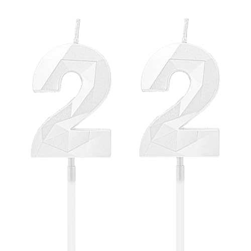 Kerzen zum 22. Geburtstag, weiße Zahlenkerzen, Geburtstagsdekoration, Happy Birthday-Kuchenaufsätze, für Geburtstagsfeiern, Hochzeiten, Firmenjubiläen Kerzen zum 22. Geburtstag, weiße Zahlenkerzen, Geburtstagsdekoration, Happy Birthday-Kuchenaufsätze, für Geburtstagsfeiern, Hochzeiten, Firmenjubiläen von DTXLX