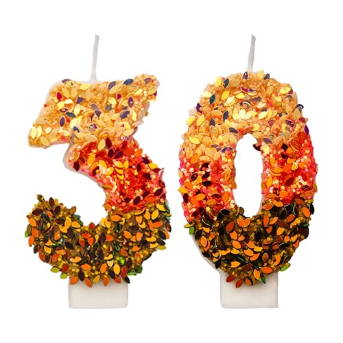 Pailletten Geburtstagskerzen 30 Zahlen, 3D Mehrfarbig 30st Geburtstagskerzen für Kuchen, handgemachte Glitter glänzend Geburtstag Kuchentopper - Perfekt für Thematische Geburtstagsfeiern Pailletten Geburtstagskerzen 30 Zahlen, 3D Mehrfarbig 30st Geburtstagskerzen für Kuchen, handgemachte Glitter glänzend Geburtstag Kuchentopper - Perfekt für Thematische Geburtstagsfeiern von DTXLX