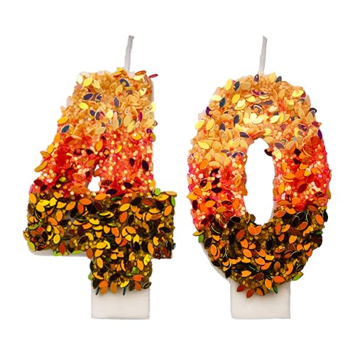 Pailletten Geburtstagskerzen 40 Zahlen, 3D Mehrfarbig 40st Geburtstagskerzen für Kuchen, handgemachte Glitter glänzend Geburtstag Kuchentopper - Perfekt für Thematische Geburtstagsfeiern Pailletten Geburtstagskerzen 40 Zahlen, 3D Mehrfarbig 40st Geburtstagskerzen für Kuchen, handgemachte Glitter glänzend Geburtstag Kuchentopper - Perfekt für Thematische Geburtstagsfeiern von DTXLX