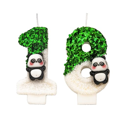 Panda Geburtstagskerzen 18 Zahlen, 3D Grün weiß 18st Geburtstagskerzen für Kuchen, handgemachte Glitter glänzend Geburtstag Kuchentopper - Perfekt für Thematische Geburtstagsfeiern Panda Geburtstagskerzen 18 Zahlen, 3D Grün weiß 18st Geburtstagskerzen für Kuchen, handgemachte Glitter glänzend Geburtstag Kuchentopper - Perfekt für Thematische Geburtstagsfeiern von DTXLX