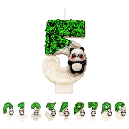 Panda Geburtstagskerzen 5 Zahlen, 3D Grün weiß 5st Geburtstagskerzen für Kuchen, handgemachte Glitter glänzend Geburtstag Kuchentopper - Perfekt für Thematische Geburtstagsfeiern Panda Geburtstagskerzen 5 Zahlen, 3D Grün weiß 5st Geburtstagskerzen für Kuchen, handgemachte Glitter glänzend Geburtstag Kuchentopper - Perfekt für Thematische Geburtstagsfeiern von DTXLX