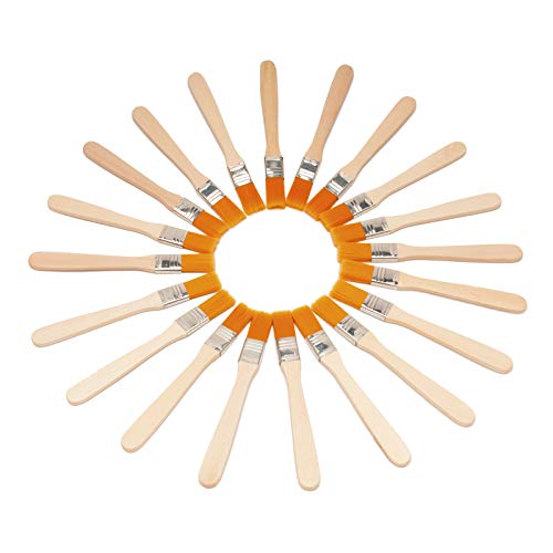 DTXLX Pinsel Wollholzpinsel Staubgelber Pinselset Glanzpinsel Tastatur-Reinigungspinsel Kleiner Pinsel für Zeichnen, Farbe, Reinigung, Kleber und Heimwerken (20 STÜCKE 11mm) von DTXLX