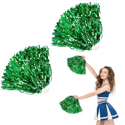 Cheerleader Pompons Handblumen, 2 Stück Cheerleading Pompons, Metallfolie Cheerleading Pom Poms, Cheer Poms mit Griff, für Ballspiele, Tänze, WM-Fußballfans Jubeln Kinder Erwachsene Cheerleader Pompons Handblumen, 2 Stück Cheerleading Pompons, Metallfolie Cheerleading Pom Poms, Cheer Poms mit Griff, für Ballspiele, Tänze, WM-Fußballfans Jubeln Kinder Erwachsene von DTXYBC