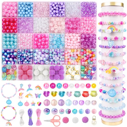 DTYDECLE 1200+ Stück Perlen zum Auffädeln Kinder, Bunte Anhänger Meerjungfrau perlen Schmuck Ketten Bastelset für DIY Armbänder Handwerk Schmuckherstellung DTYDECLE 1200+ Stück Perlen zum Auffädeln Kinder, Bunte Anhänger Meerjungfrau perlen Schmuck Ketten Bastelset für DIY Armbänder Handwerk Schmuckherstellung von DTYDECLE