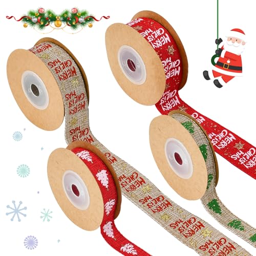 DTYGUIXE 4 Rollen Leinenband Juteband Sackleinen Band, 25mm, 15mm Leinen Dekoband Geschenkband Leinenband zum Dekorieren von Hochzeiten, Geburtstagen, Geschenken, Zuhause, Partys DTYGUIXE 4 Rollen Leinenband Juteband Sackleinen Band, 25mm, 15mm Leinen Dekoband Geschenkband Leinenband zum Dekorieren von Hochzeiten, Geburtstagen, Geschenken, Zuhause, Partys von DTYGUIXE