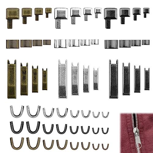 DTYGUIXE 60 Stück Reißverschluss Zipper Reißverschluss Reparatur Set #3, 5, 8, 10 Reißverschluss Schieber Ersatz Reißverschluss Reißverschlussstopper Zinklegierung Reißverschluss für Jacken, Taschen von DTYGUIXE