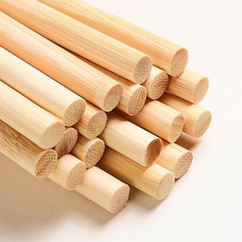 DTmasao 1 x 61 cm 2 Stück Dübelstangen Holzstäbe Holzdübelstangen unlackierte Bambusstäbe – für Handwerk, Heimdekoration, Modellbau und Heimwerker DTmasao 1 x 61 cm 2 Stück Dübelstangen Holzstäbe Holzdübelstangen unlackierte Bambusstäbe – für Handwerk, Heimdekoration, Modellbau und Heimwerker von DTmasao