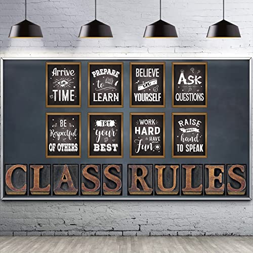 DUAIAI Klassenzimmer-Dekorationen, 18 Stück, Pinnwand, Klassenregeln, Poster für Klassenzimmer, inspirierendes, motivierendes Poster, Zitat für Schullehrerbedarf von DUAIAI