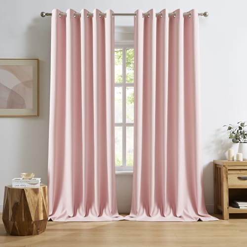 DUALIFE Vorhänge für Mädchenzimmer, Kinderzimmer, solide Verdunkelungsvorhänge für Schlafzimmer, Ösenvorhang, Fensterbehandlung, 152,4 x 274,3 cm, Babyrosa DUALIFE Vorhänge für Mädchenzimmer, Kinderzimmer, solide Verdunkelungsvorhänge für Schlafzimmer, Ösenvorhang, Fensterbehandlung, 152,4 x 274,3 cm, Babyrosa von DUALIFE