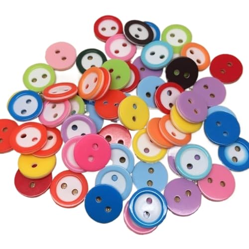 DUANGYMM Bastelknöpfe, 1000 Stück 11 mm gemischte runde Knöpfe, 2 Löcher, Kunstharzknöpfe, Basteln, Scrapbooking for DIY, handgefertigte Kleidung, Bastelzubehör DUANGYMM Bastelknöpfe, 1000 Stück 11 mm gemischte runde Knöpfe, 2 Löcher, Kunstharzknöpfe, Basteln, Scrapbooking for DIY, handgefertigte Kleidung, Bastelzubehör von DUANGYMM