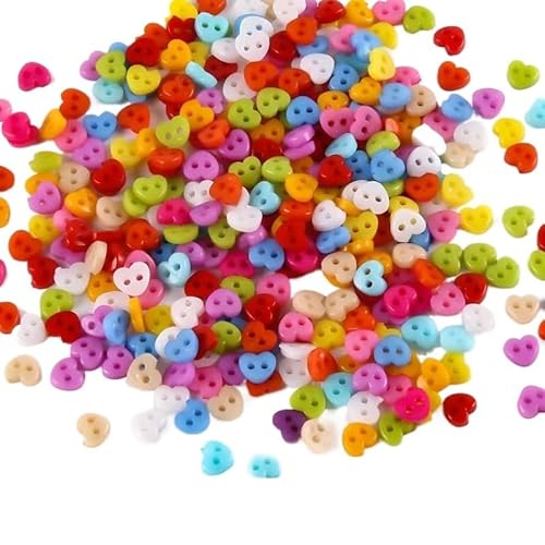 DUANGYMM Bastelknöpfe, 1000 Stück 6 mm schöne kleine Mini-Harzknöpfe for Nähen von Kleidung, Spielzeug, Puppe, dekorativ for DIY handgefertigte Kleidung, Bastelzubehör(Peach Shaped) von DUANGYMM