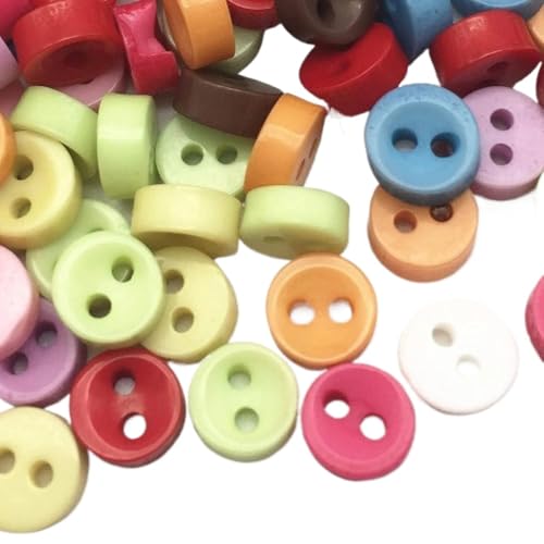 DUANGYMM Bastelknöpfe, 1000 Stück gemischte 6 mm runde, schalenförmige Mini-Knöpfe aus Kunstharz, Nähzubehör, Verzierungsknöpfe for Scrapbooking DUANGYMM Bastelknöpfe, 1000 Stück gemischte 6 mm runde, schalenförmige Mini-Knöpfe aus Kunstharz, Nähzubehör, Verzierungsknöpfe for Scrapbooking von DUANGYMM