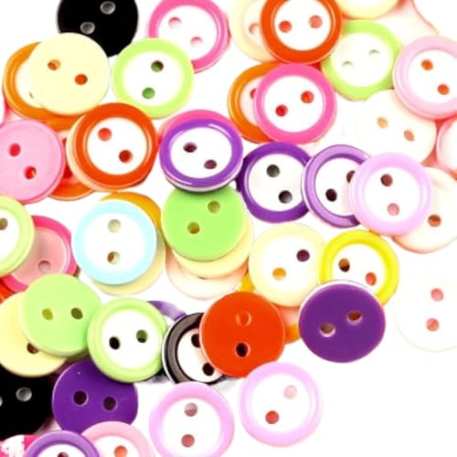 DUANGYMM Bastelknöpfe, 200 Stück 11 mm gemischte doppelkreisförmige Harzknöpfe for Nähen for Kleidung, Scrapbooking, dekoratives Basteln, DIY-Zubehör DUANGYMM Bastelknöpfe, 200 Stück 11 mm gemischte doppelkreisförmige Harzknöpfe for Nähen for Kleidung, Scrapbooking, dekoratives Basteln, DIY-Zubehör von DUANGYMM