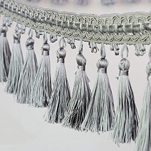 DUANGYMM Fransenbesatz Quaste, Vorhangspitze, 5 Meter Vorhang Nähen Quaste Fransenbesatz Zopfband Spitzenbesatz Dekorativer Besatz for Lampenschirme Sofa DIY Handwerk(Gray) von DUANGYMM