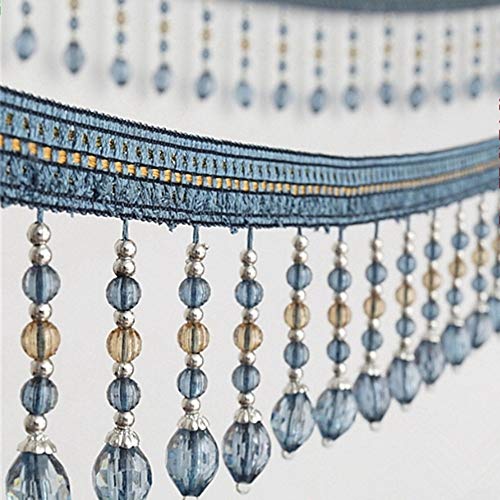 DUANGYMM Fransenbesatz Quaste, Vorhangspitze, Fransenbesatz, geflochten, for Aufhängen, Perlen, Bandbesatz, Tischdecke, DIY, Kostüm, Basteln, 1 Meter(Blu) von DUANGYMM