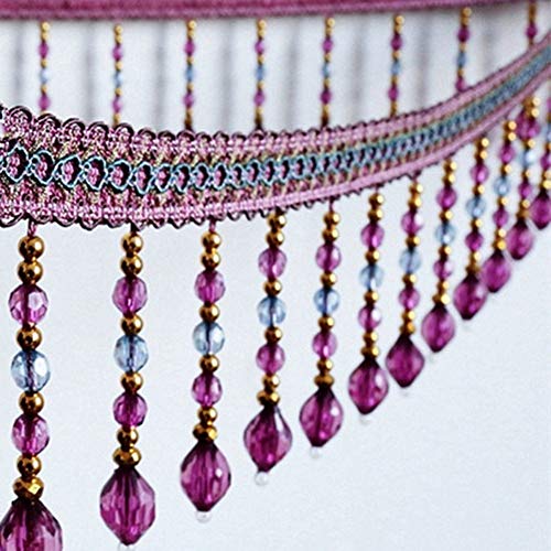 DUANGYMM Fransenbesatz Quaste, Vorhangspitze, Fransenbesatz, geflochten, for Aufhängen, Perlen, Bandbesatz, Tischdecke, DIY, Kostüm, Basteln, 1 Meter(Purple) von DUANGYMM