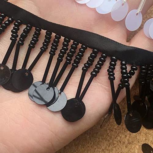 DUANGYMM Fransenbesatz Quaste, Vorhangspitze, Perlenfransen-Spitzenbesatz for Kleidungsstücke, Kleider, Quaste, Spitzendekoration, Schuhe, Ornamente, hängender Perlenvorhang DUANGYMM Fransenbesatz Quaste, Vorhangspitze, Perlenfransen-Spitzenbesatz for Kleidungsstücke, Kleider, Quaste, Spitzendekoration, Schuhe, Ornamente, hängender Perlenvorhang von DUANGYMM