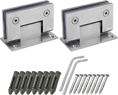DUANGYMM Glastürscharnier, 2er-Pack Hotel-Hochleistungs-Duschtürscharnier, rahmenloses, Rostbeständigkeit, for Zuhause, Edelstahl, 90-Grad-Klemme, Tor DUANGYMM Glastürscharnier, 2er-Pack Hotel-Hochleistungs-Duschtürscharnier, rahmenloses, Rostbeständigkeit, for Zuhause, Edelstahl, 90-Grad-Klemme, Tor von DUANGYMM