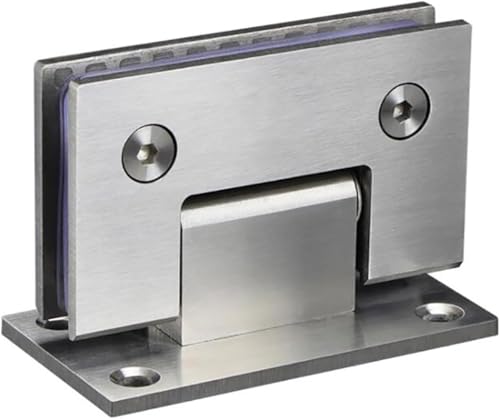 DUANGYMM Glastürscharnier, Edelstahl-Duschglastürscharnier, 90-Grad-Wand-zu-Glas-Vitrinenschrank-Klemme, Glasduschtürscharnier, Burshed von DUANGYMM