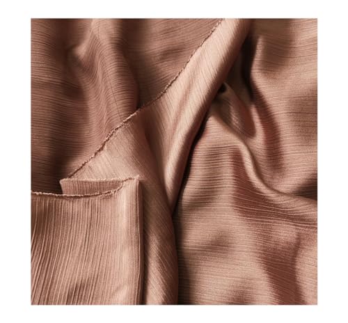 DUANGYMM Seidenstoff, Satinstoff, Polyester Crinkled Satin Chiffon Stoff 1,5 Meter Breite Multicolor 1-10 Meter Länge(17 Brick Red,1Meter X 1.5Meter) von DUANGYMM
