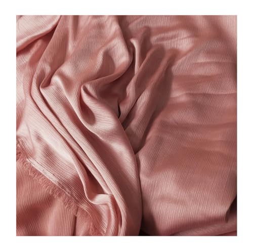DUANGYMM Seidenstoff, Satinstoff, Polyester Crinkled Satin Chiffon Stoff 1,5 Meter Breite Multicolor 1-10 Meter Länge(20 Lotus,2Meters X 1.5Meter) von DUANGYMM