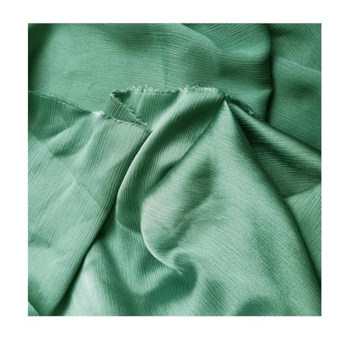 DUANGYMM Seidenstoff, Satinstoff, Polyester Crinkled Satin Chiffon Stoff 1,5 Meter Breite Multicolor 1-10 Meter Länge(27 Lake En8,10Meters X 1.5Meter) von DUANGYMM
