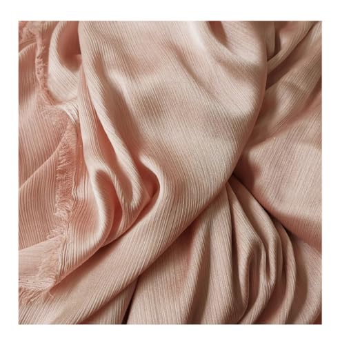 DUANGYMM Seidenstoff, Satinstoff, Polyester Crinkled Satin Chiffon Stoff 1,5 Meter Breite Multicolor 1-10 Meter Länge(3 Nude Pnnrk,5Meters X 1.5Meter) von DUANGYMM